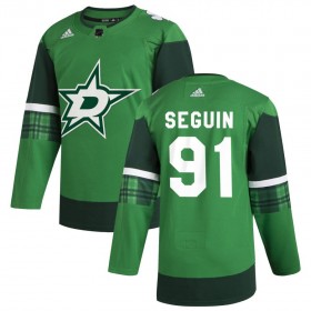 Dallas Stars Tyler Seguin 91 Adidas 2019-2020 St. Patrick's Day Authentic Shirt - Mannen